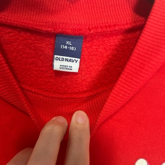 Old Navy Red Crew Neck Sweater with Love Embroidery - Picture 3 of 3